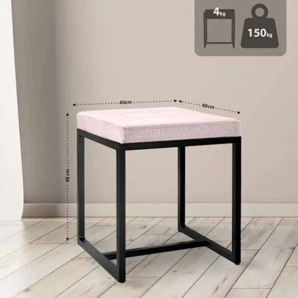 BellaFurn Pallar>Zitpoef - Stool - Hög belastningskapacitet, industriell design | Färg: Crème | Material: Mjukt